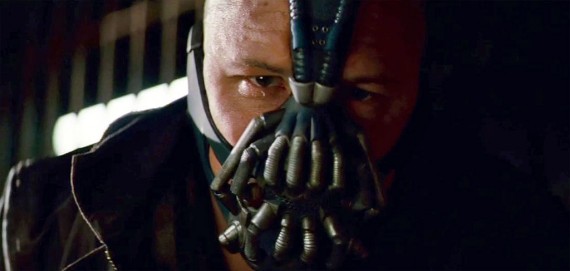 Tom Hardy as the villain Bane in The Dark Knight Rises