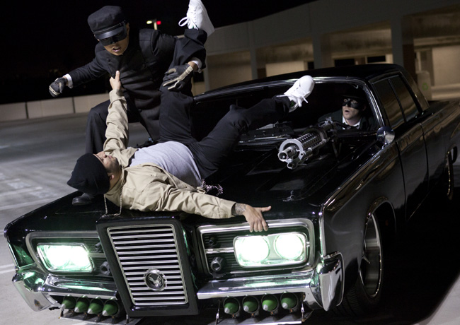 Jay Chou (left) and Seth Rogen (right) in The Green Hornet