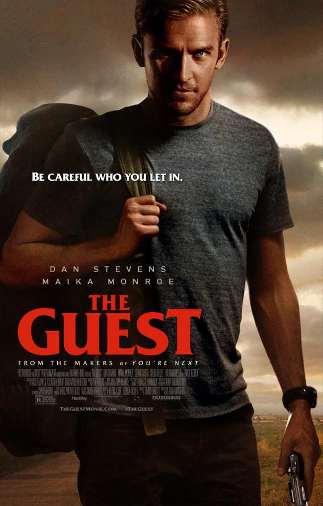 The movie poster for The Guest starring Dan Stevens