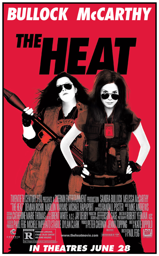 The movie poster for The Heat starring Sandra Bullock and Melissa McCarthy