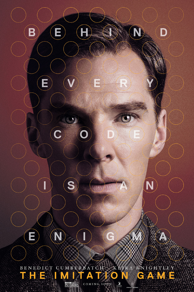 The movie poster for The Imitation Game starring Benedict Cumberbatch and Keira Knightley