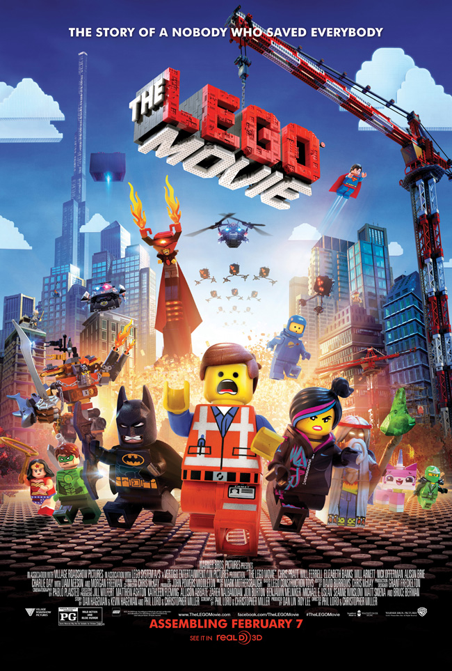 The movie poster for The LEGO Movie starring Chris Pratt and Will Arnett