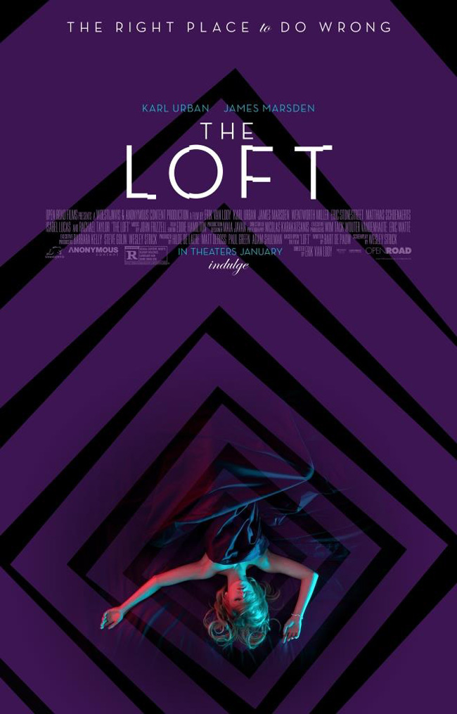 The movie poster for The Loft starring Karl Urban and James Marsden