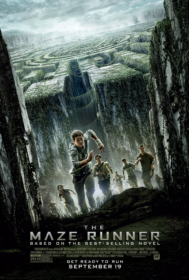 The movie poster for The Maze Runner starring Dylan O'Brien