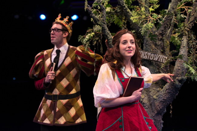 Alex Goodrich and Dara Cameron in The Princess and the Pea at The Marriott Theatre