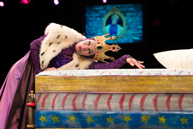 Susan Moniz as Queen Evermean in The Princess and the Pea at The Marriott Theatre