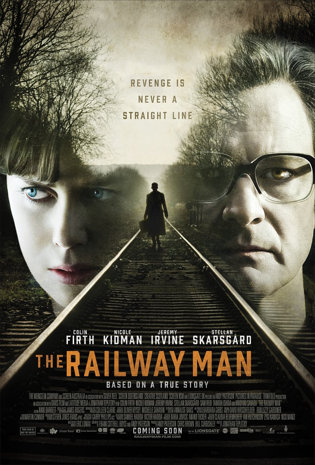 The movie poster for The Railway Man starring Colin Firth and Nicole Kidman