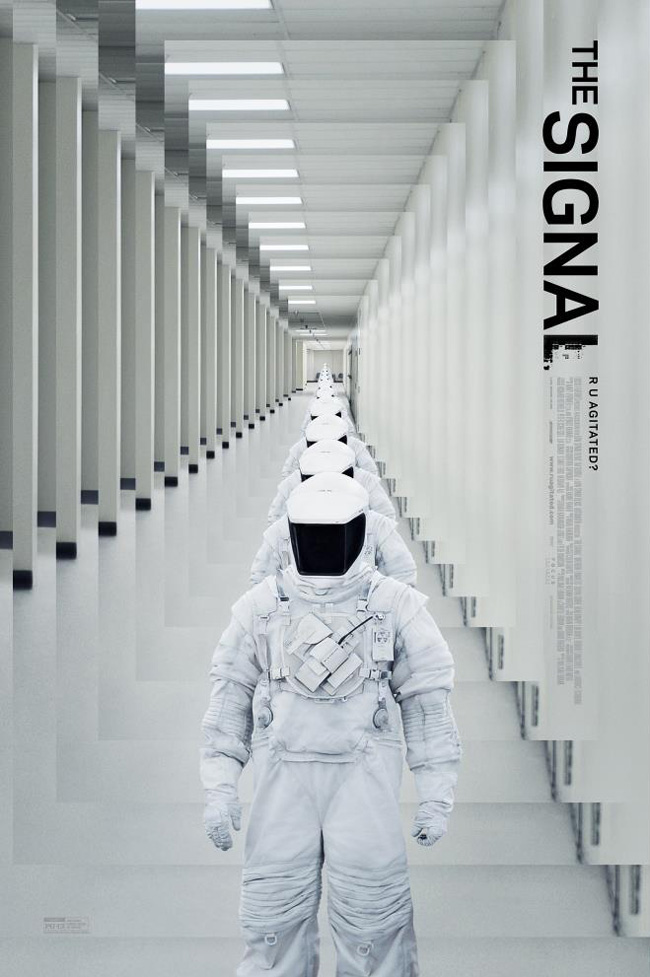 The movie poster for The Signal starring Brenton Thwaites and Laurence Fishburne