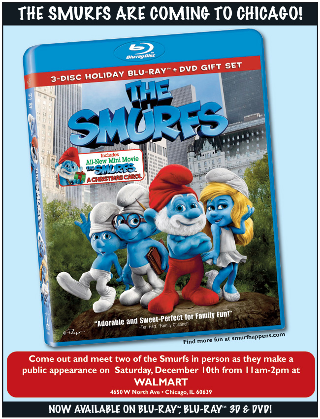 The Smurfs live appearance in Chicago on Dec. 10, 2011 at Walmart