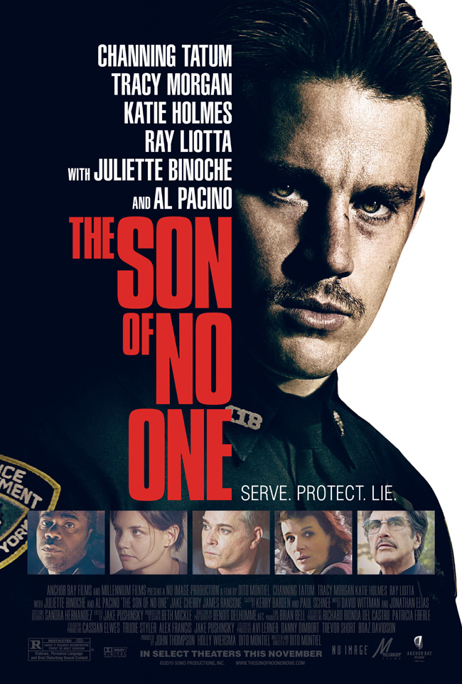 The movie poster for The Son of No One with Channing Tatum, Al Pacino and Katie Holmes