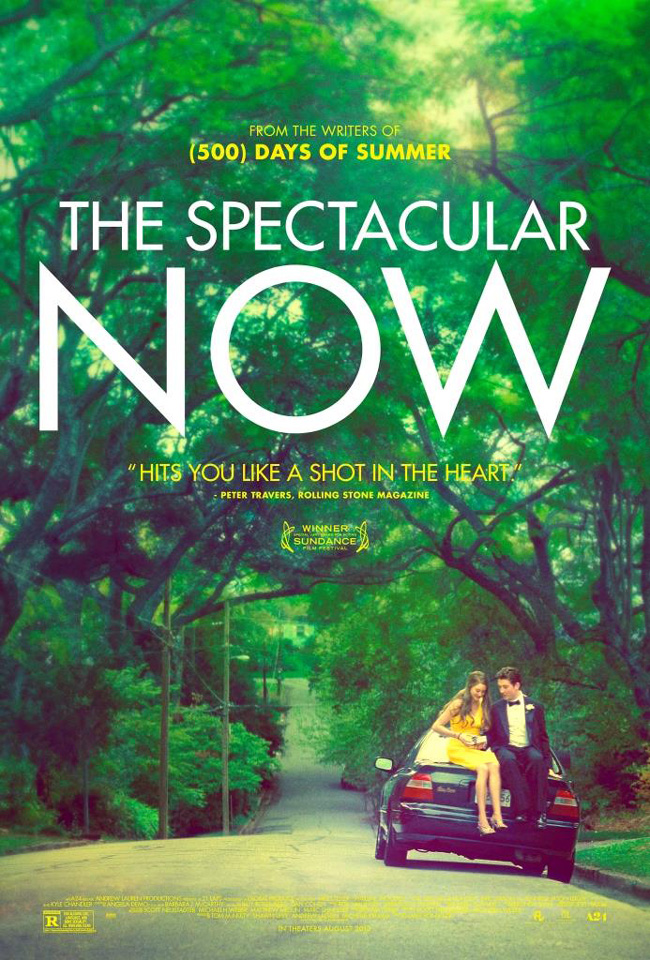 The movie poster for The Spectacular Now starring Miles Teller and Shailene Woodley