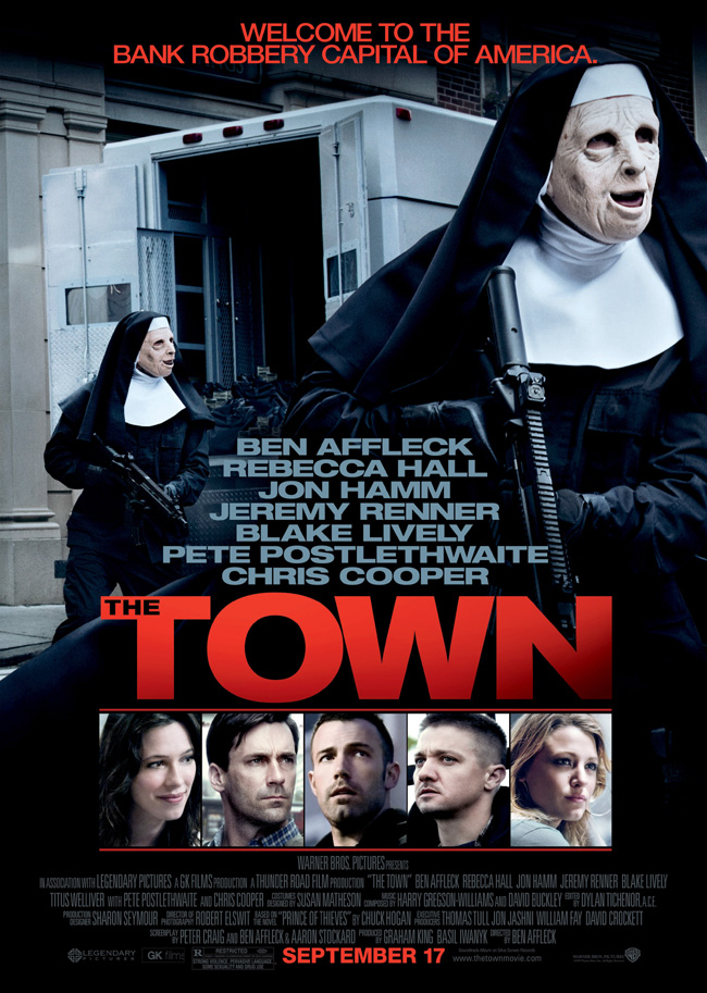 The movie poster for The Town with Ben Affleck and Jon Hamm