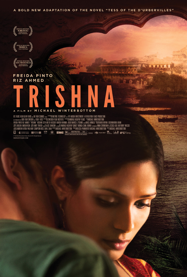 The Trishna movie poster with Freida Pinto and Riz Ahmed