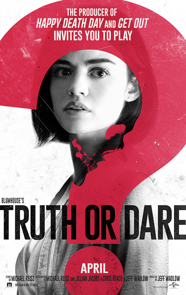 The movie poster for Blumhouse's Truth or Dare from the producer of Get Out