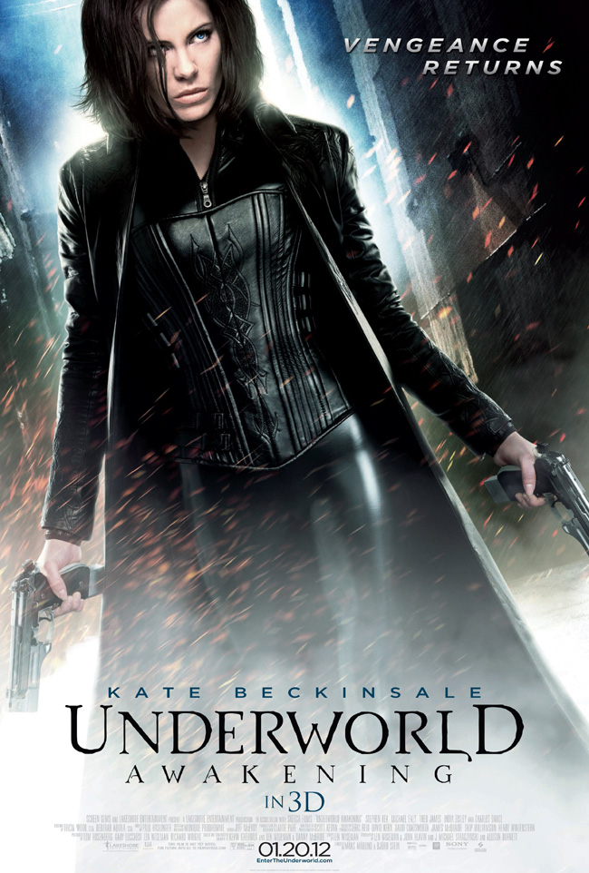 The movie poster for Underworld: Awakening with Kate Beckinsale