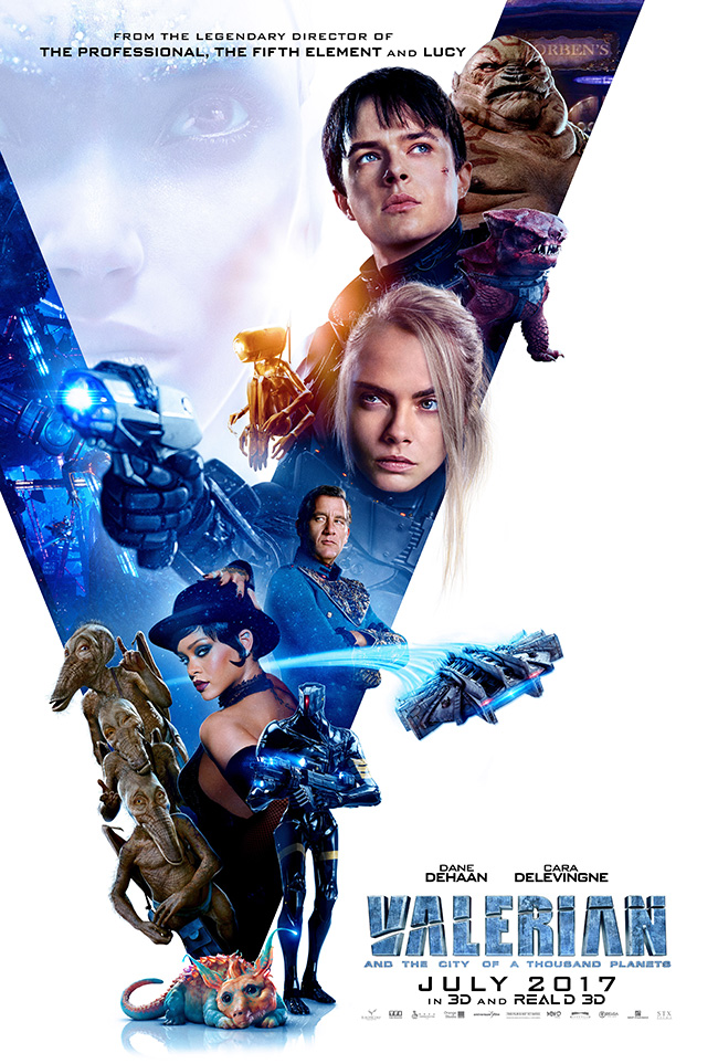 The movie poster for Valerian and the City of a Thousand Planets starring Dane DeHaan and Cara Delevingne