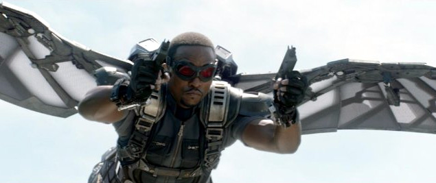 Anthony Mackie as Sam Wilson/Falcon in Captain America: The Winter Soldier