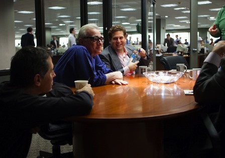 Martin Scorsese on the set of The Wolf of Wall Street
