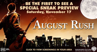 August Rush advance-screening passes