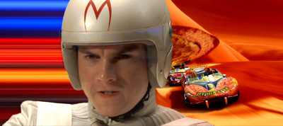 Emile Hirsch as Speed Racer in Speed Racer, which is slated to open on May 9, 2008