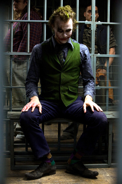 Heath Ledger as the Joker in The Dark Knight, which is slated to open on July 18, 2008