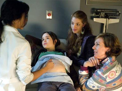 From right to left, Olivia Thirlby, Allison Janney and Ellen Page in Juno