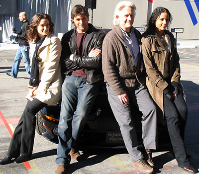 From left to right: Deanna Russo, Justin Bruening, Bruce Davison and Sydney Tamiia Poitier