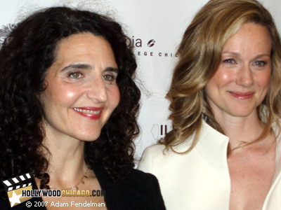 Director Tamara Jenkins (left) and Laura Linney in on Oct. 17, 2007 at the Chicago International Film Festival premiere of The Savages; photo by Adam Fendelman of HollywoodChicago.com