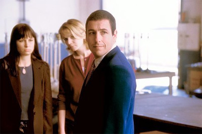 Mary Lynn Rajskub (left), Emily Watson and Adam Sandler in Punch-Drunk Love